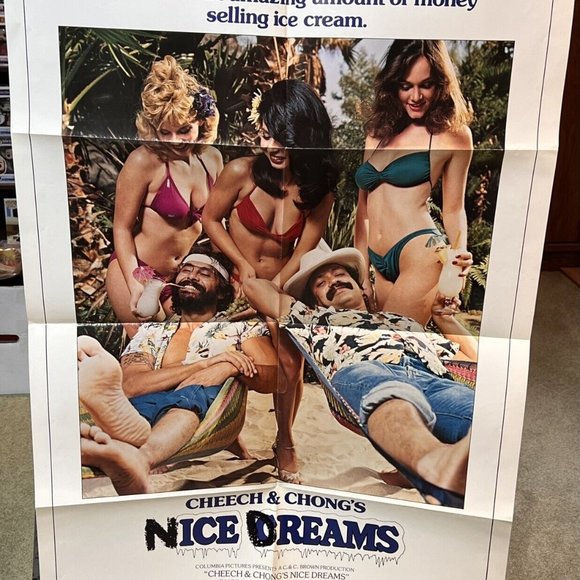 1981 “Nice Dreams” Cheech & Chong ORIGINAL MOVIE POSTER 27” X 41” One Sheet - Picture 1 of 2